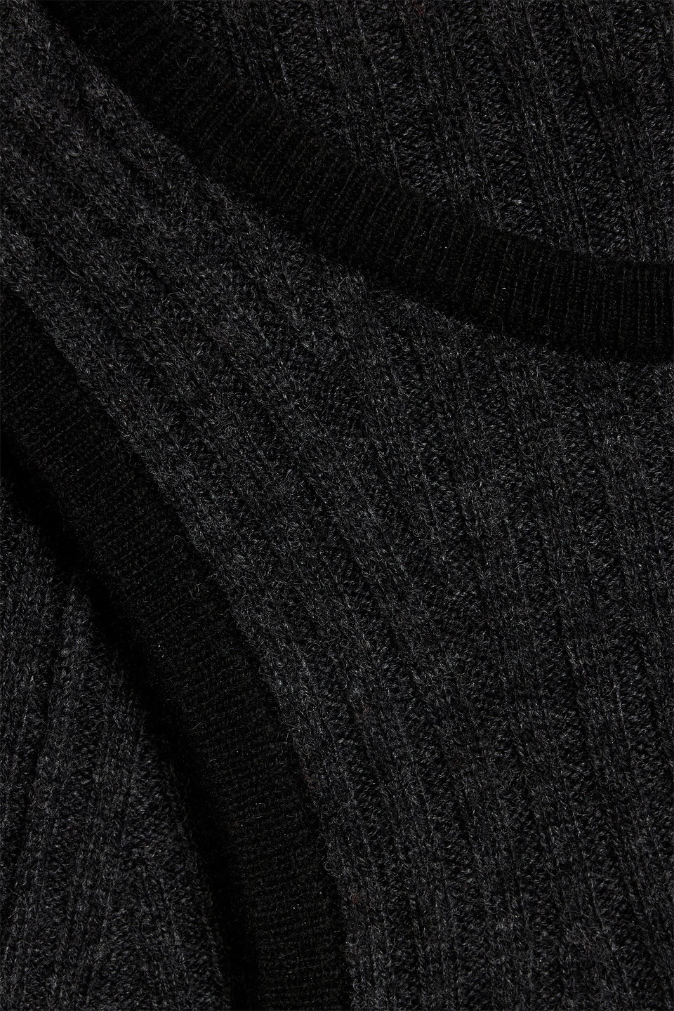 Naadam Cutout Ribbed Wool And Cashmere-blend Sweater In Gray