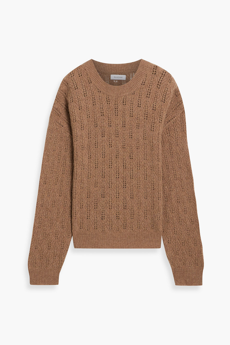 Naadam Pointelle-knit Cashmere Sweater In Light Brown