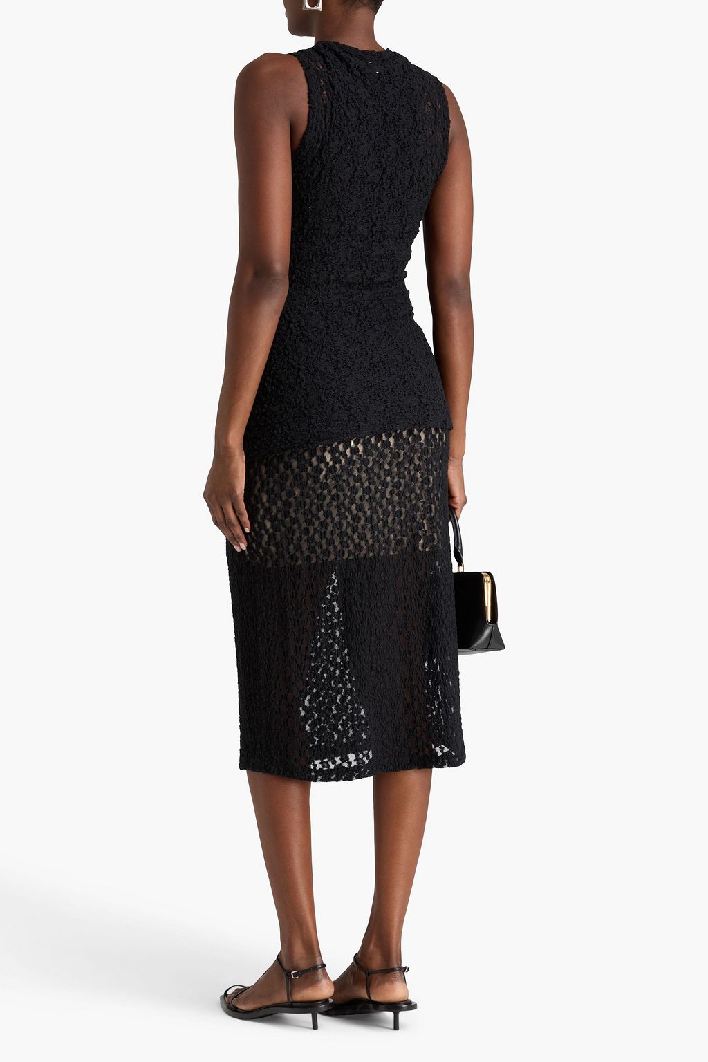 JIL SANDER Cotton-blend lace tank
