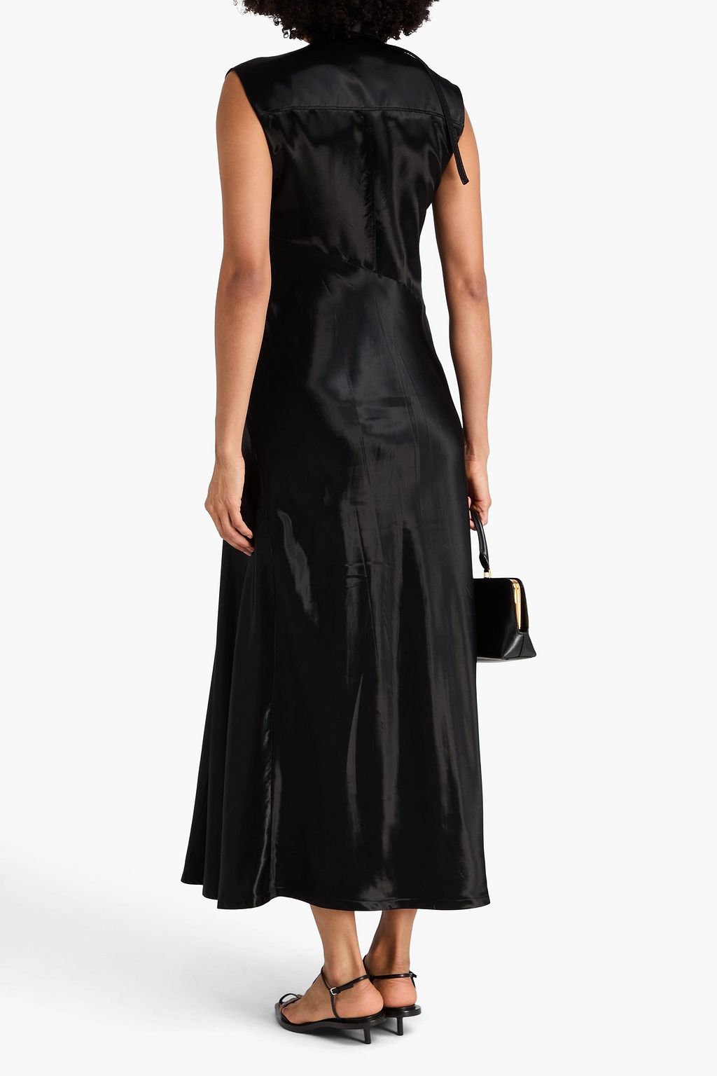 JIL SANDER Satin-twill cupro midi dress