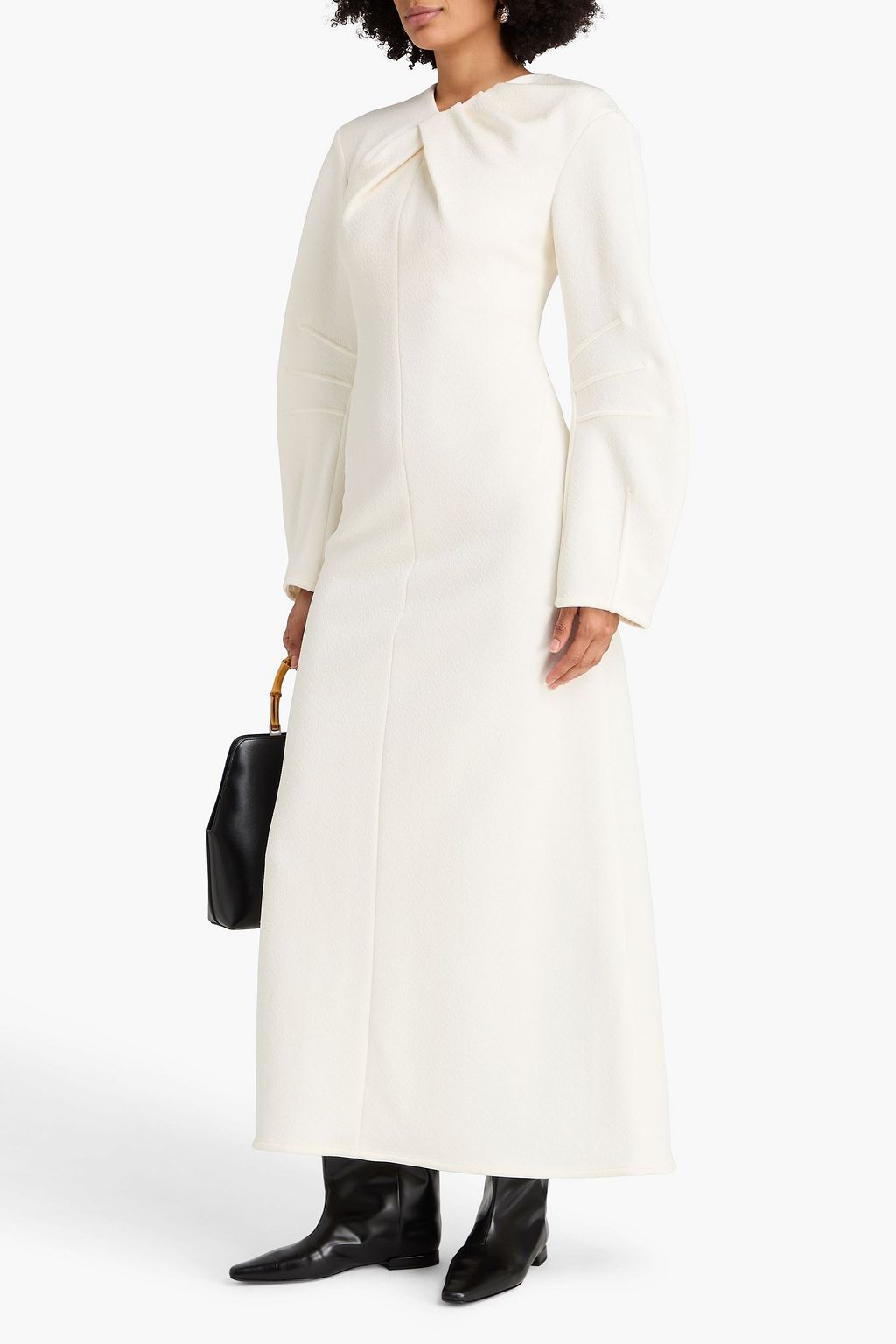 JIL SANDER Flared crepe maxi dress