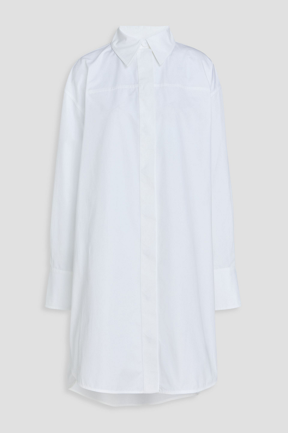 jil sander - cotton-poplin shirt dress - white - fr 36