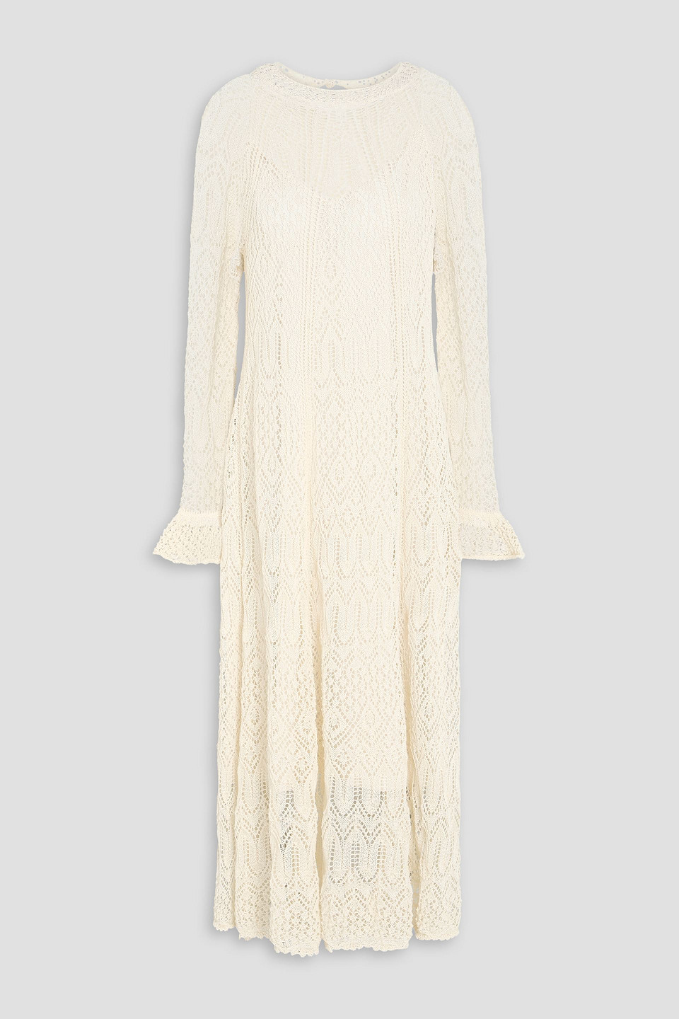 Zimmermann Crochet Midi Dress In White