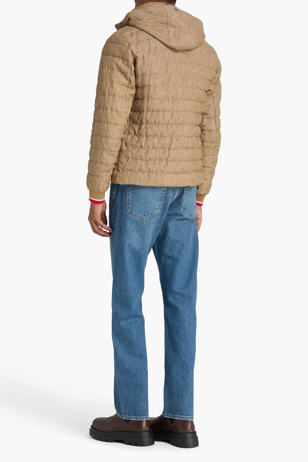 HERNO Quilted linen-canvas hooded down jacket