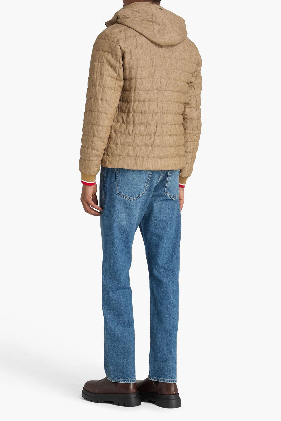  Herno - Quilted Linen-canvas Hooded Down Jacket - Neutral - It 50 