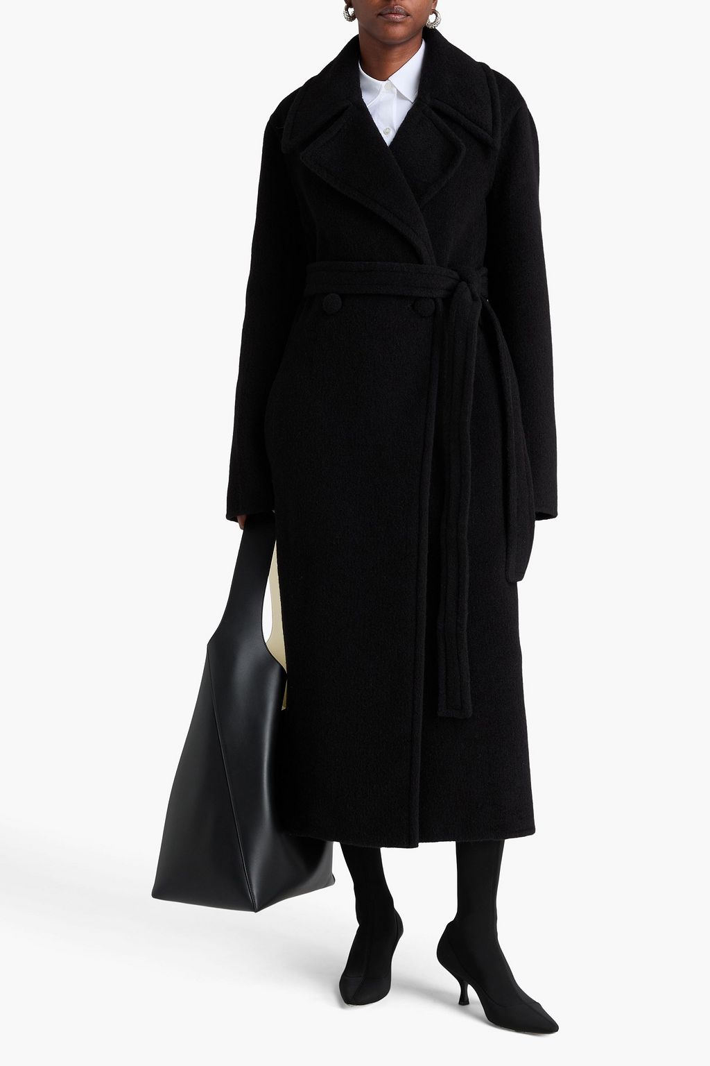 JIL SANDER Double-breasted alpaca-blend felt coat