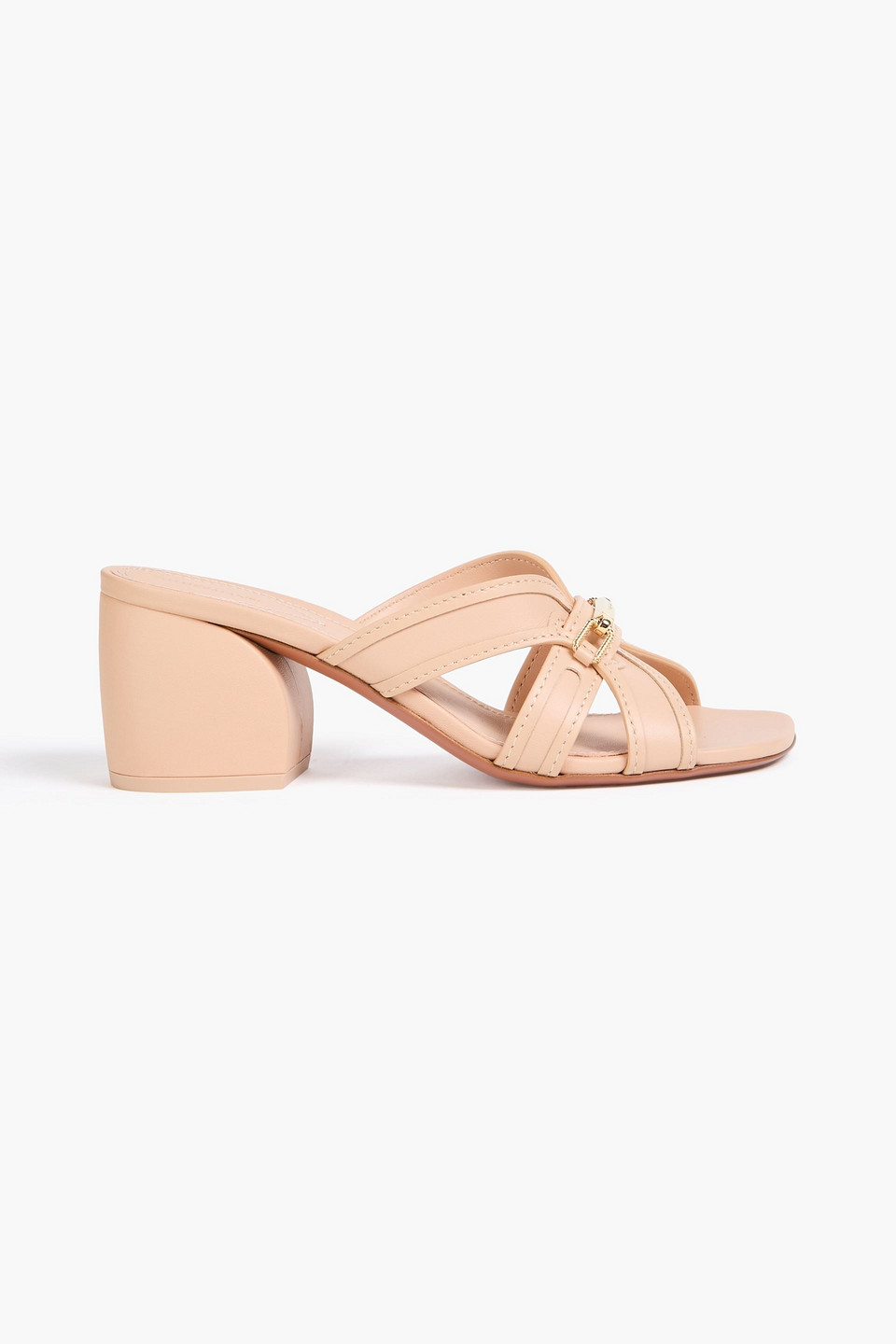 Zimmermann Embellished Leather Mules In Brown