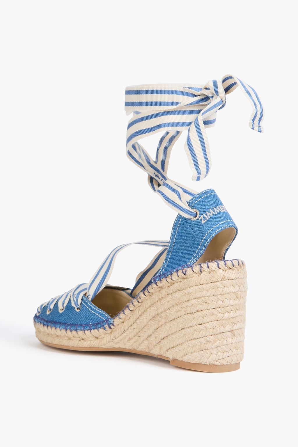 ZIMMERMANN حذاء اسبادريل من الدنيم بكعب ويدج مطرّز