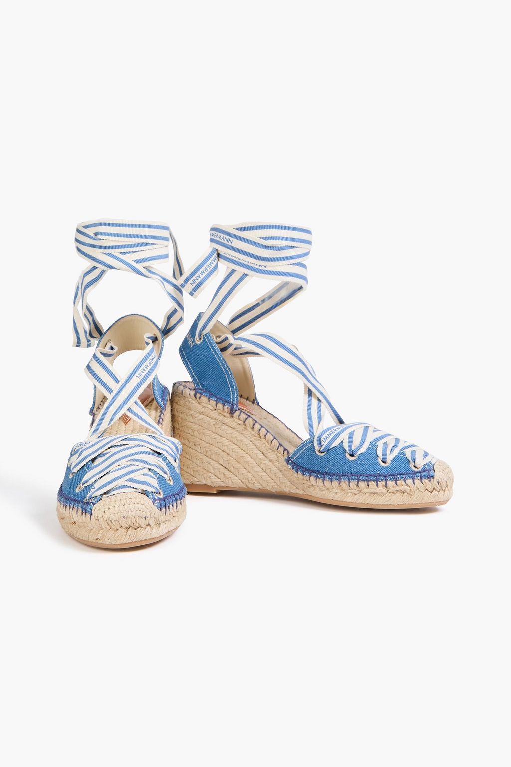 ZIMMERMANN حذاء اسبادريل من الدنيم بكعب ويدج مطرّز