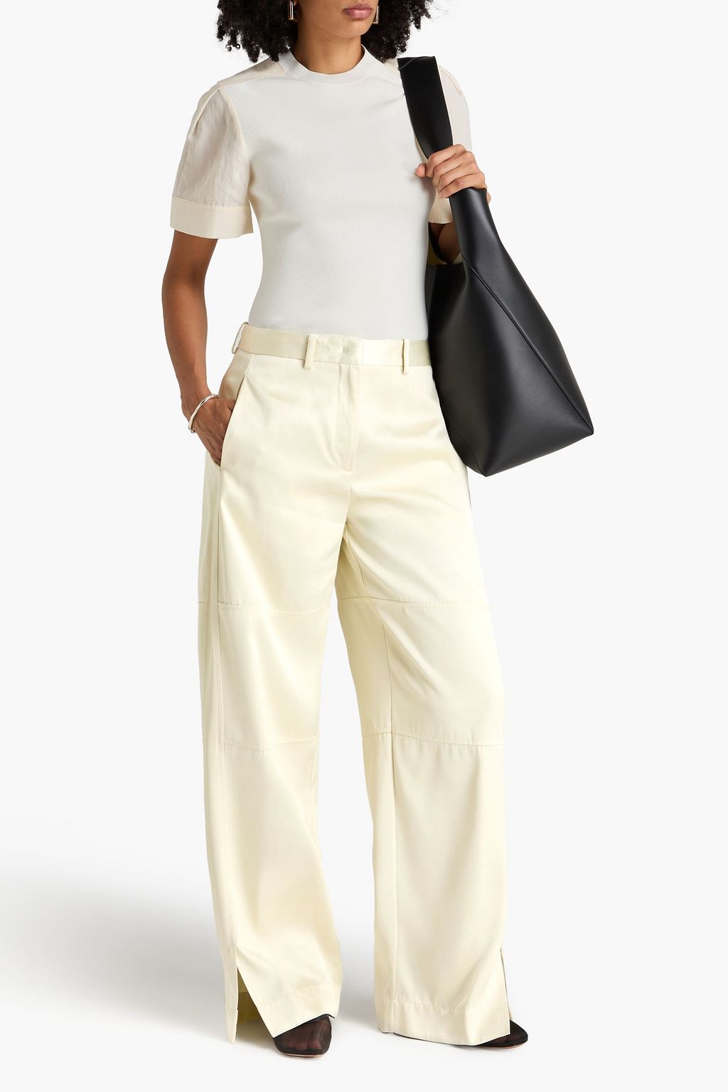 JIL SANDER Satin-twill wide-leg pants