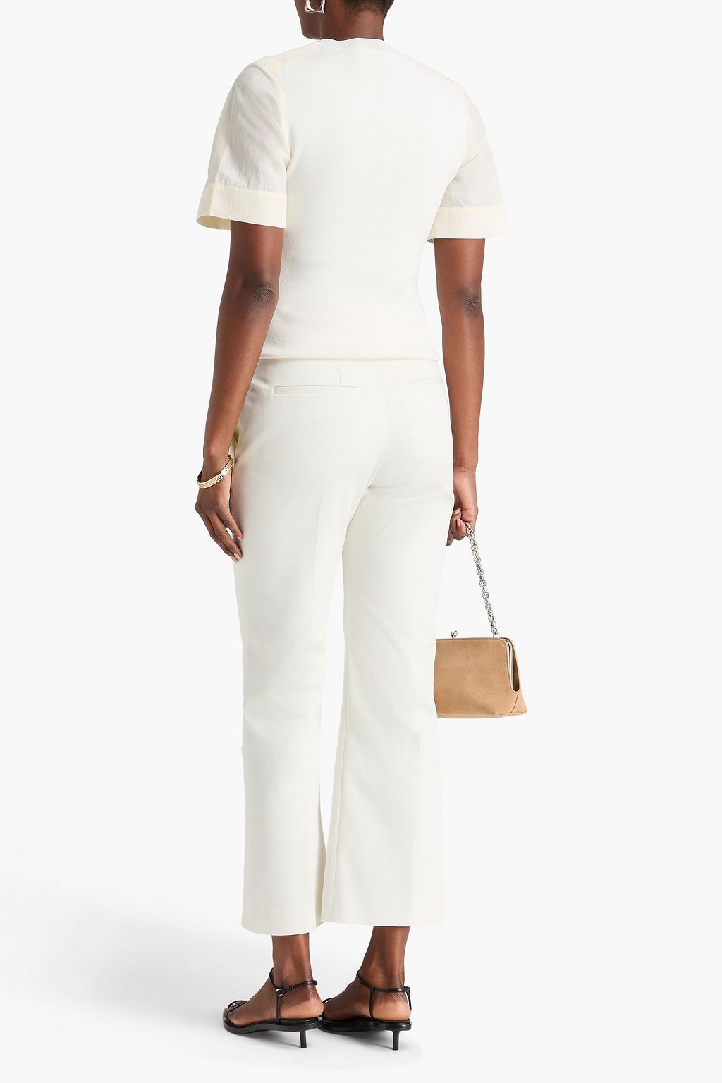JIL SANDER Cotton-gabardine bootcut pants