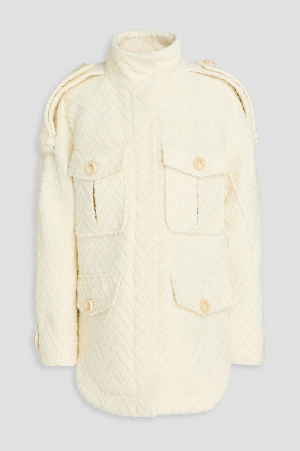 Zimmermann Bouclé-tweed Shirt Jacket In White