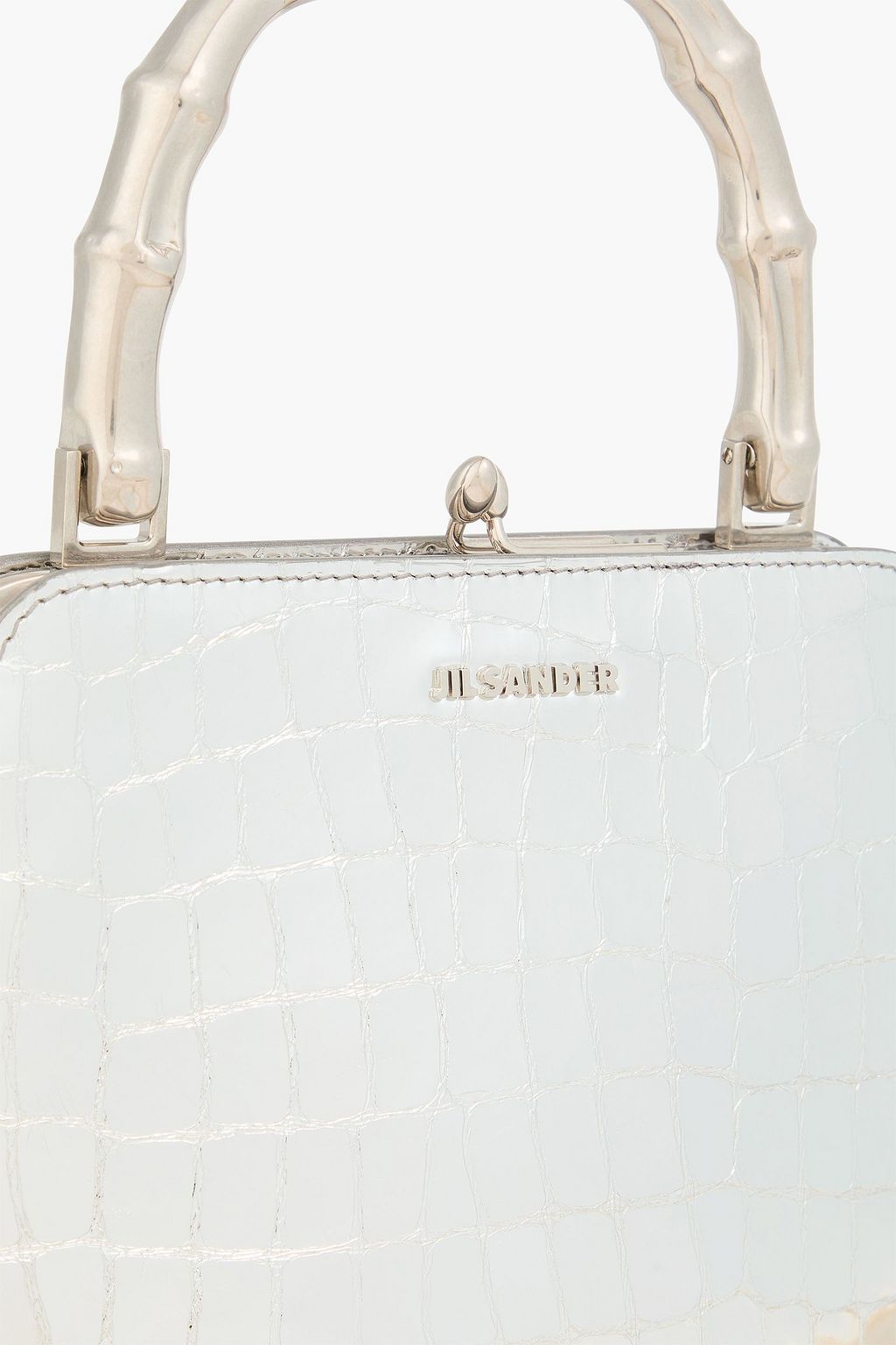 JIL SANDER Metallic croc-effect leather tote