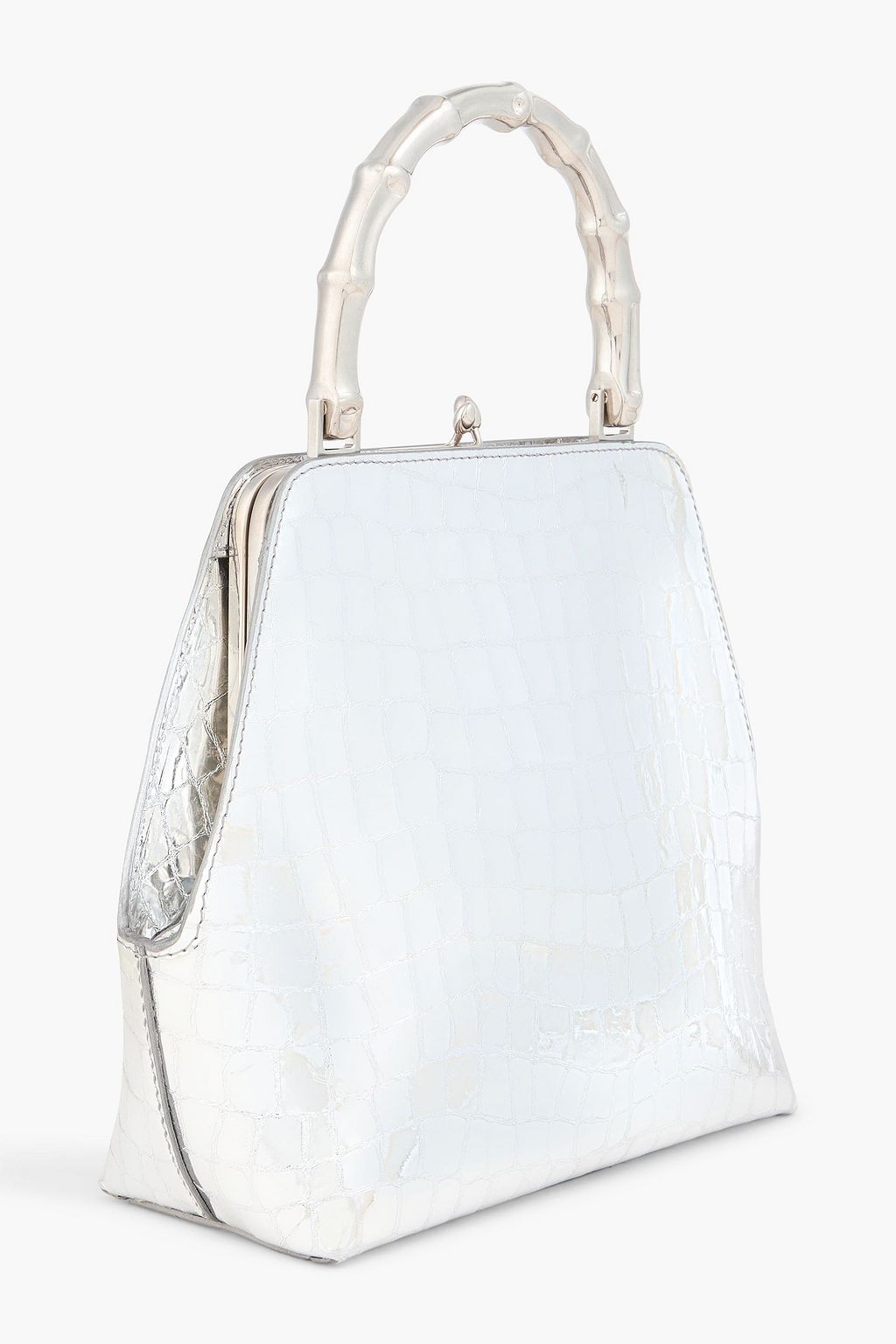 JIL SANDER Metallic croc-effect leather tote