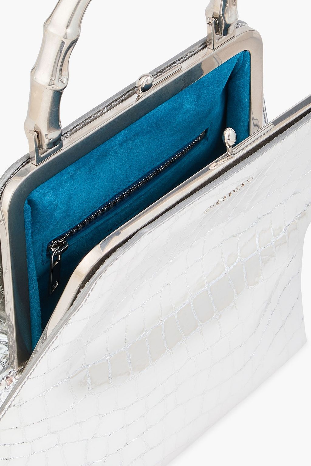 JIL SANDER Metallic croc-effect leather tote