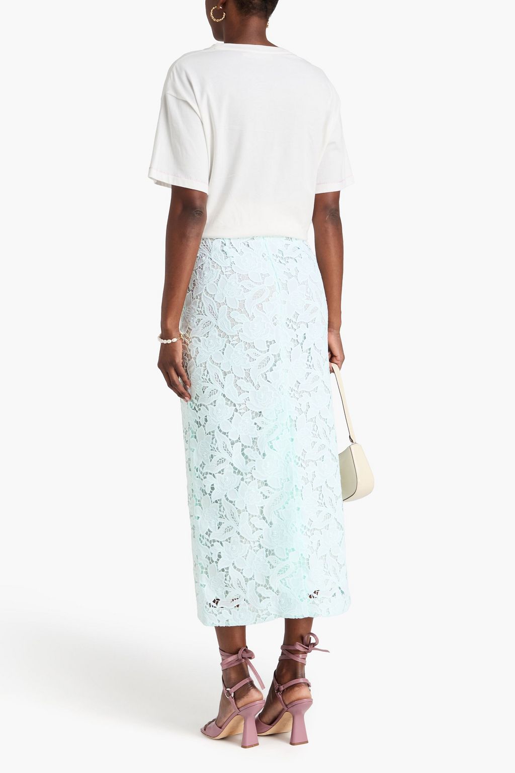 ZIMMERMANN Guipure lace midi pencil skirt