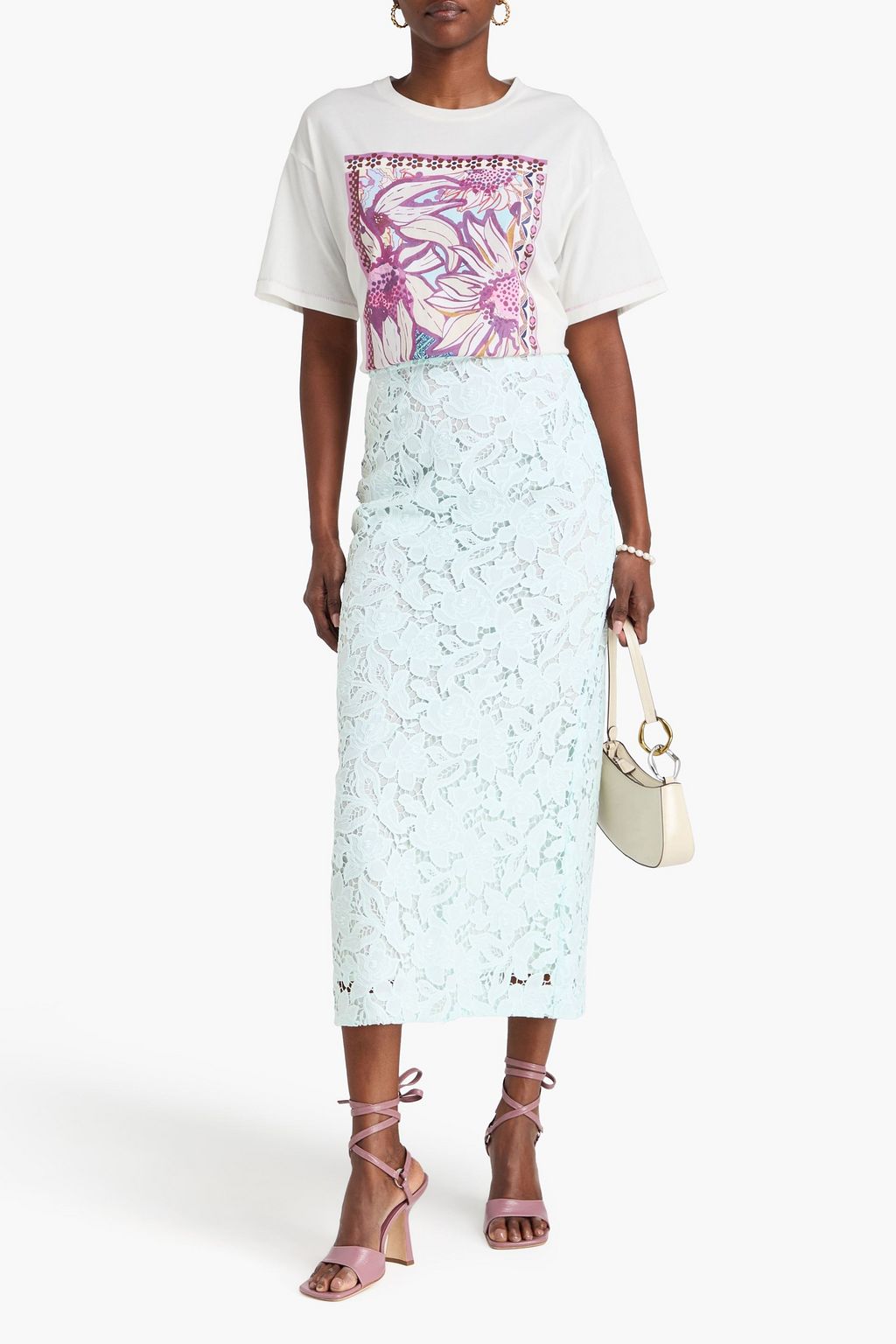 ZIMMERMANN Guipure lace midi pencil skirt