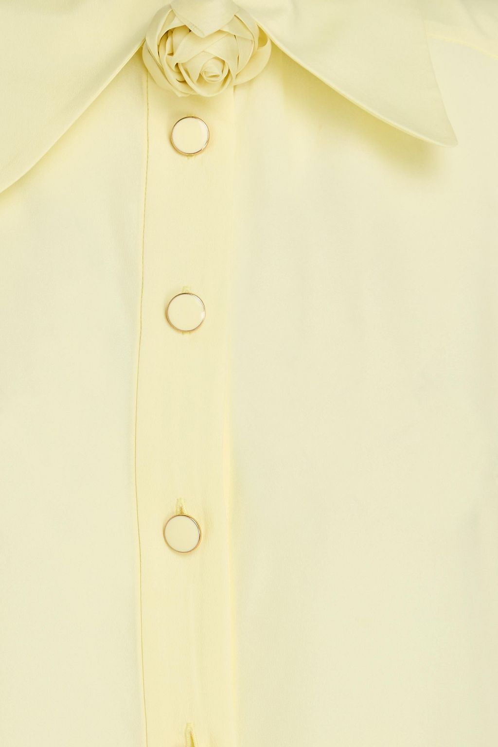 ZIMMERMANN Floral-appliquéd crepe de chine shirt