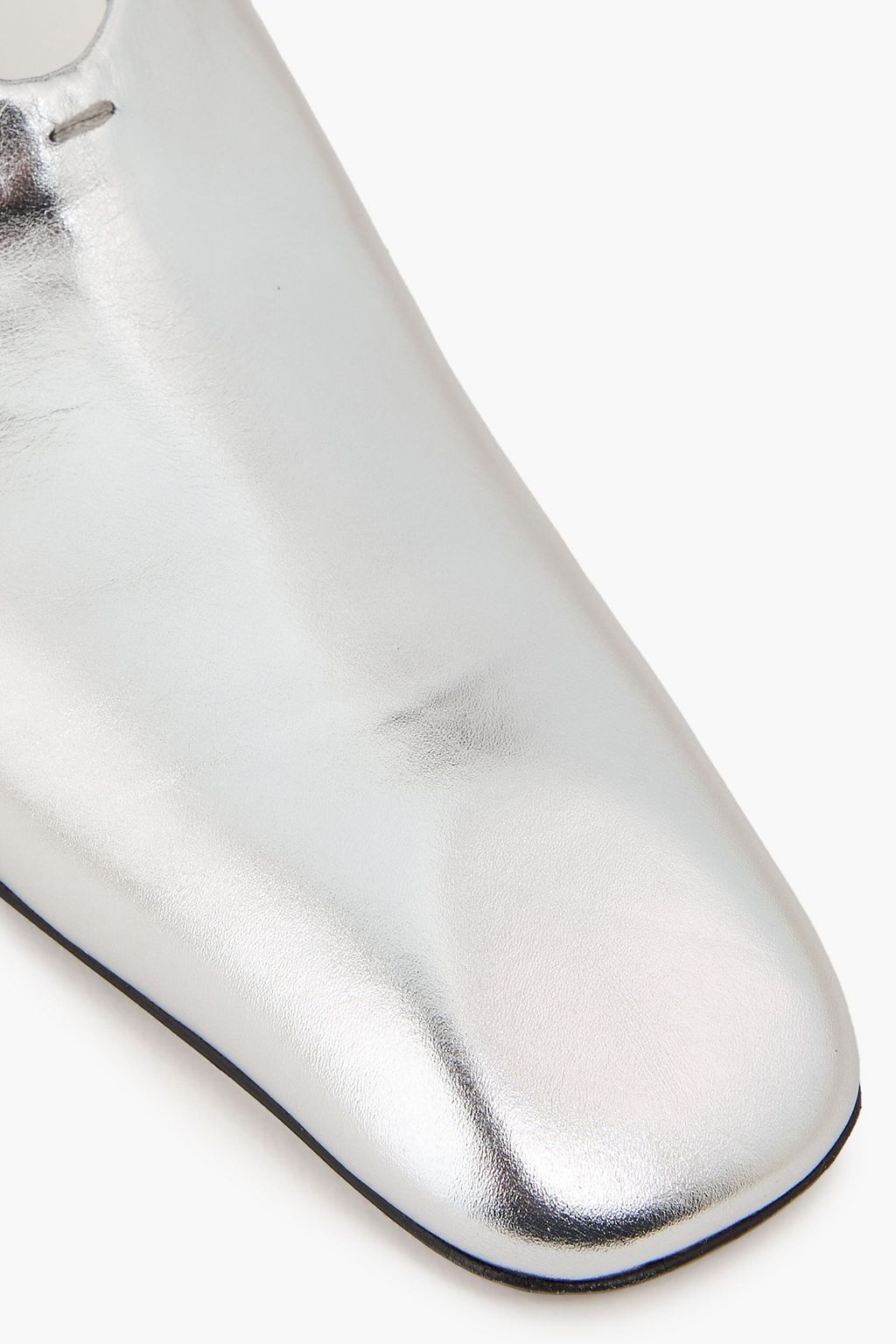 JIL SANDER Metallic leather slingback pumps