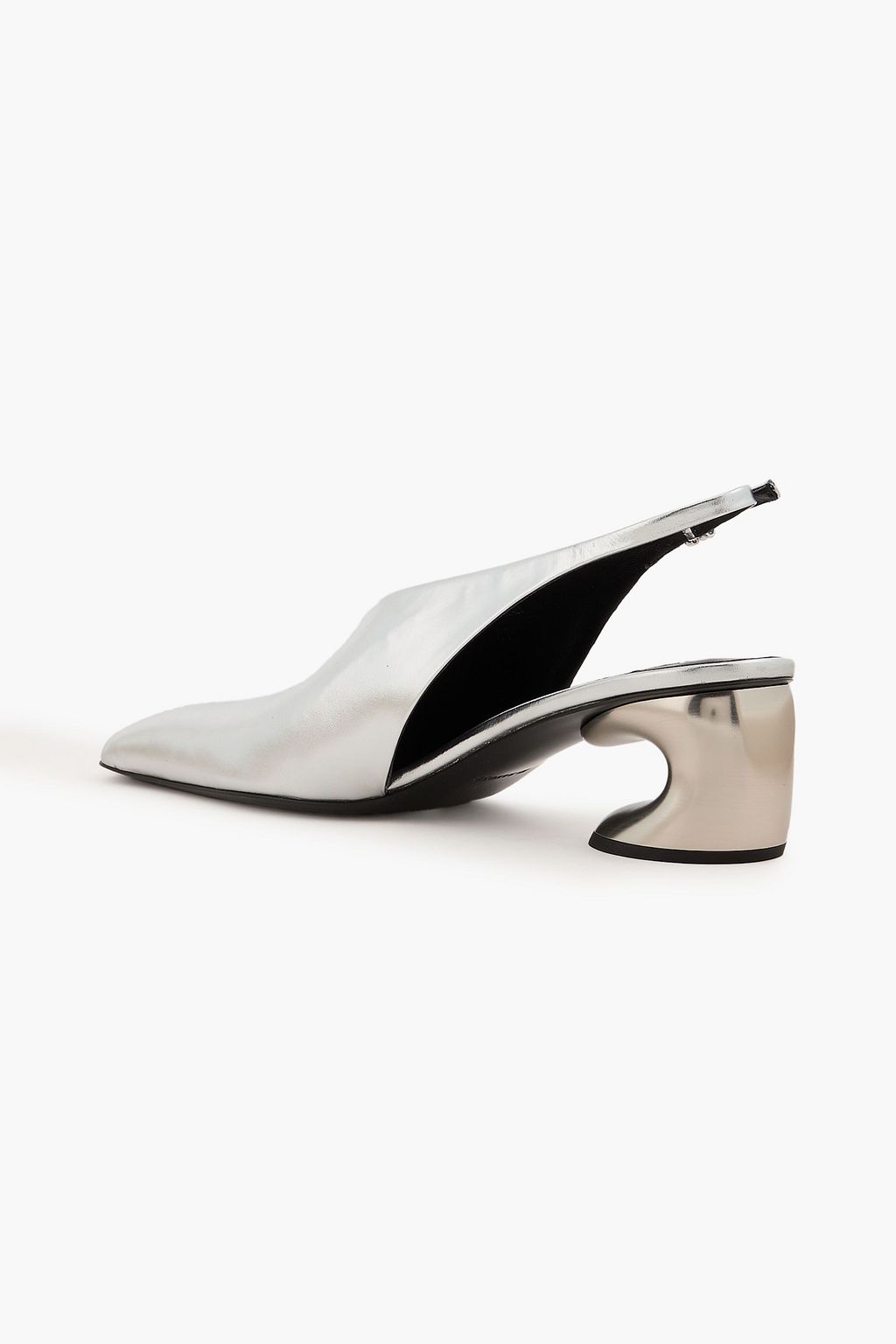 JIL SANDER Metallic leather slingback pumps