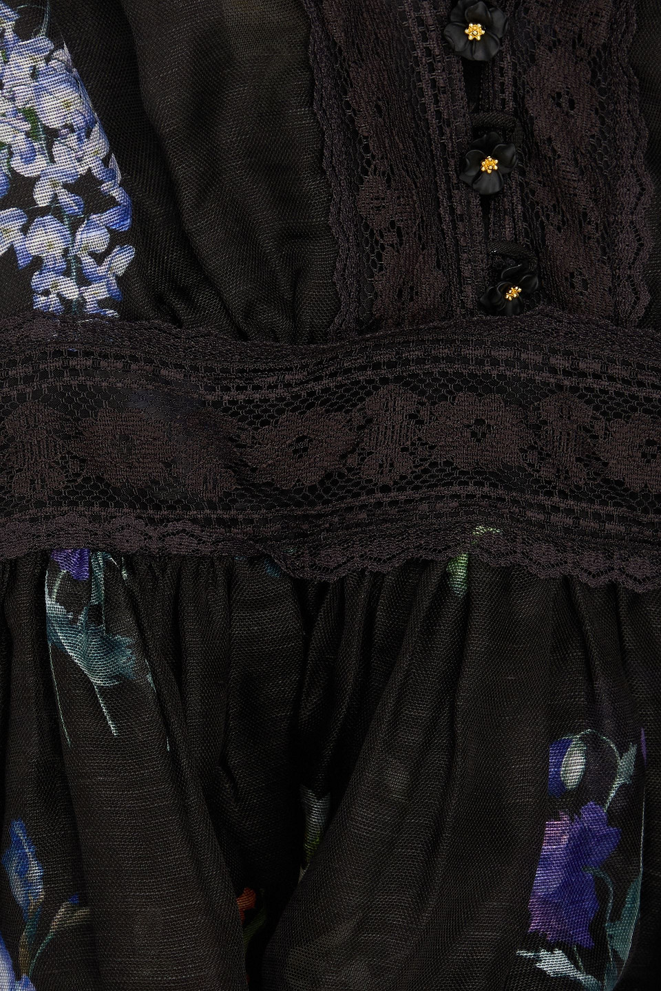 Zimmermann Floral-print Linen And Silk-blend Peplum Blouse In Black