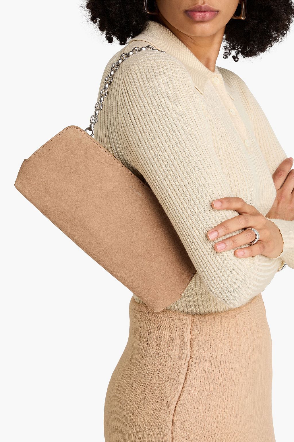 JIL SANDER حقيبة كتف من الشامواه