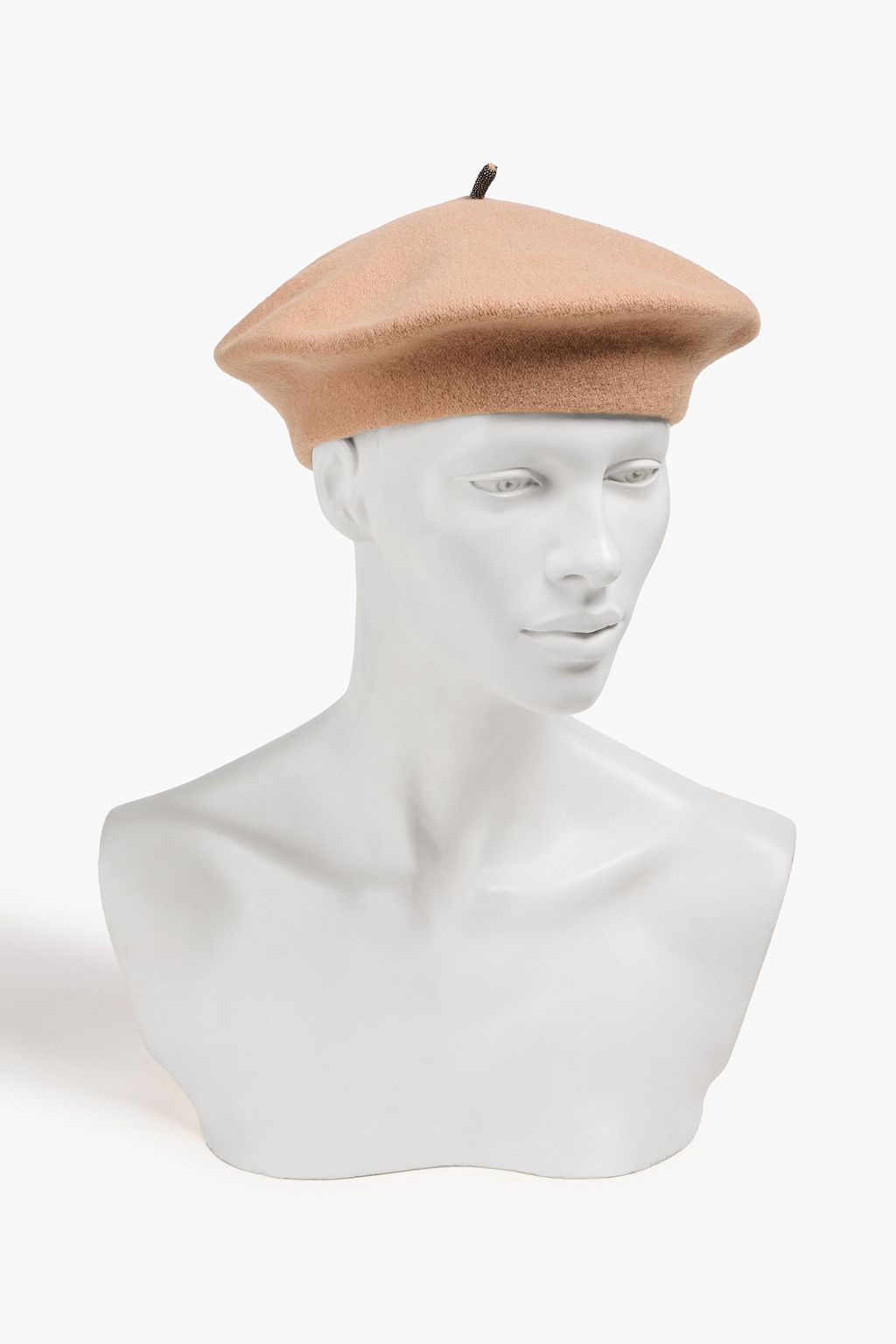 BRUNELLO CUCINELLI Bead-embellished wool-felt beret