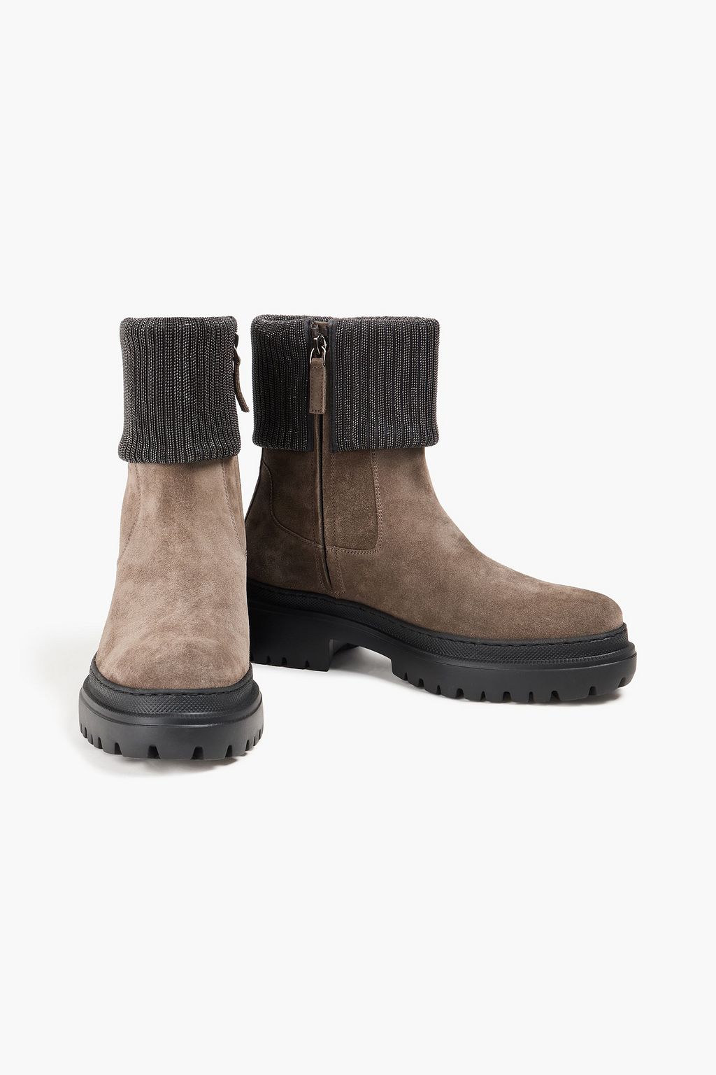 BRUNELLO CUCINELLI بوت بطول الكاحل من جلد السويد