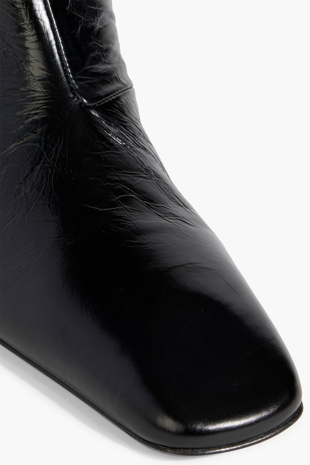JIL SANDER Glossed textured-leather knee boots