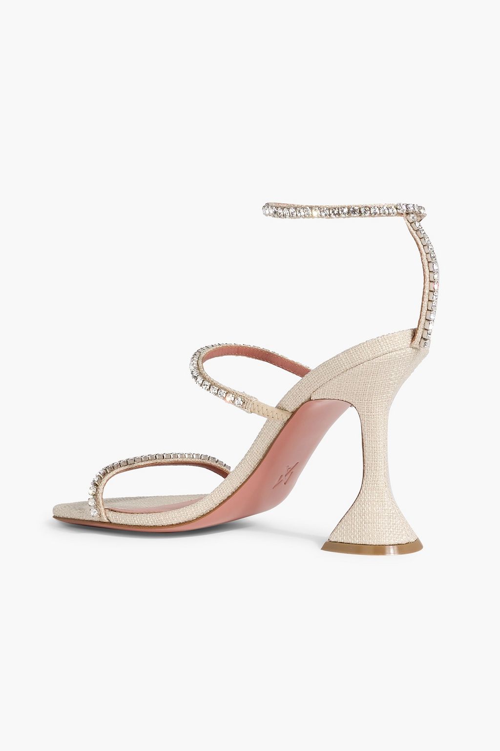 AMINA MUADDI Gilda 95 crystal-embellished canvas sandals