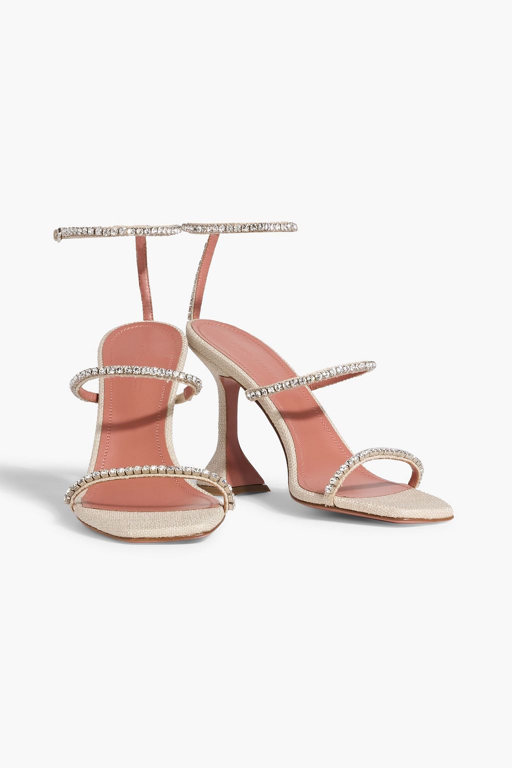 AMINA MUADDI Gilda 95 crystal-embellished canvas sandals