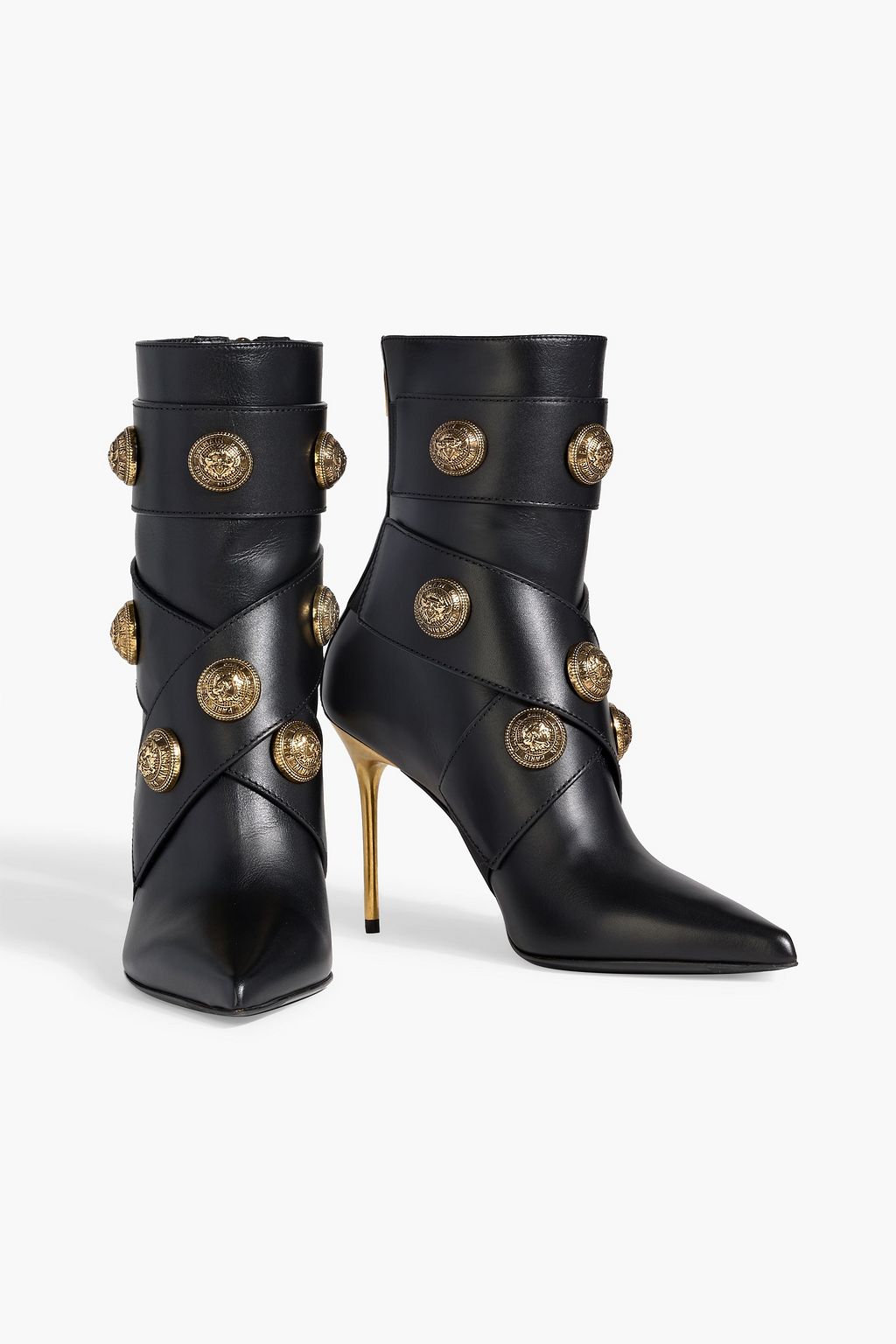 BALMAIN Alma embellished leather ankle boots