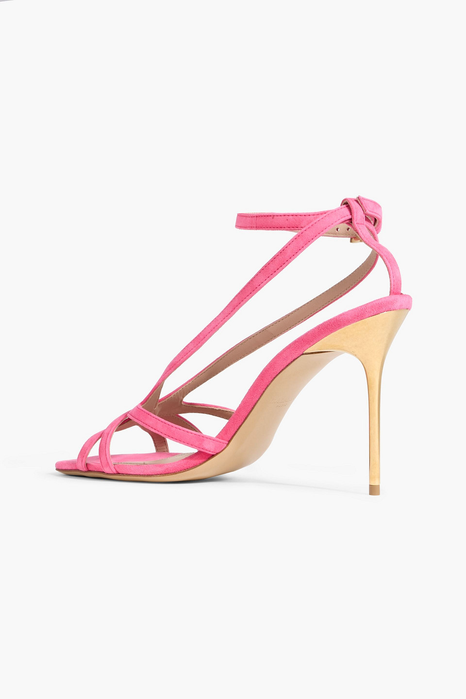 Balmain Ruby Suede Sandals In Pink