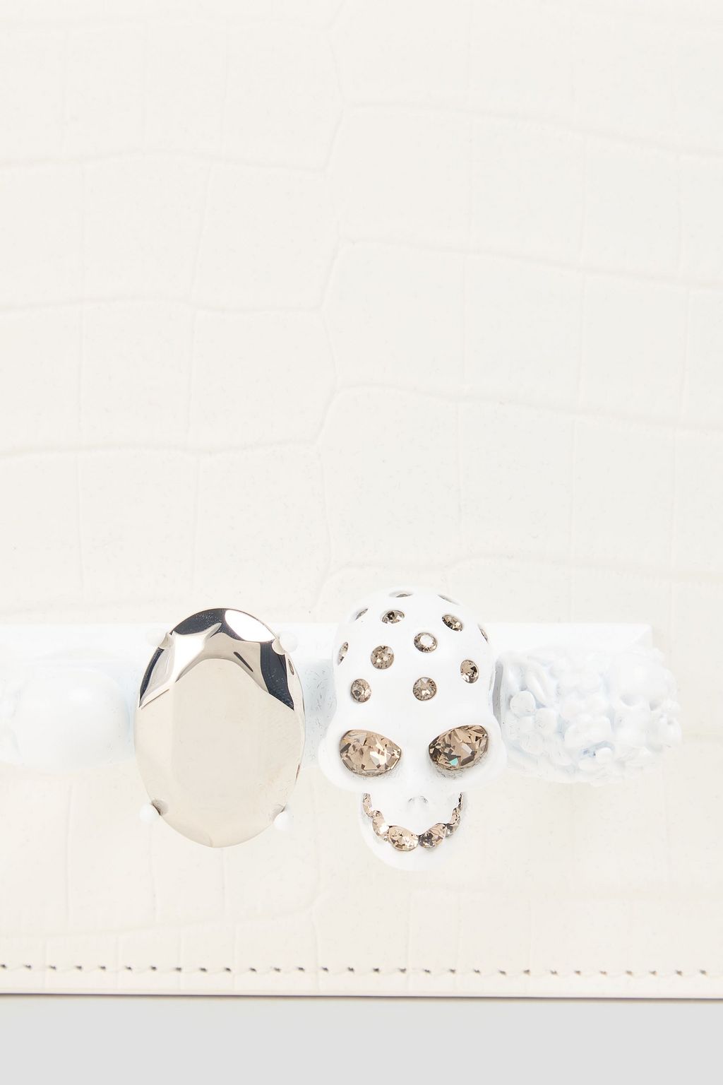 MCQUEEN Croc-effect leather shoulder bag