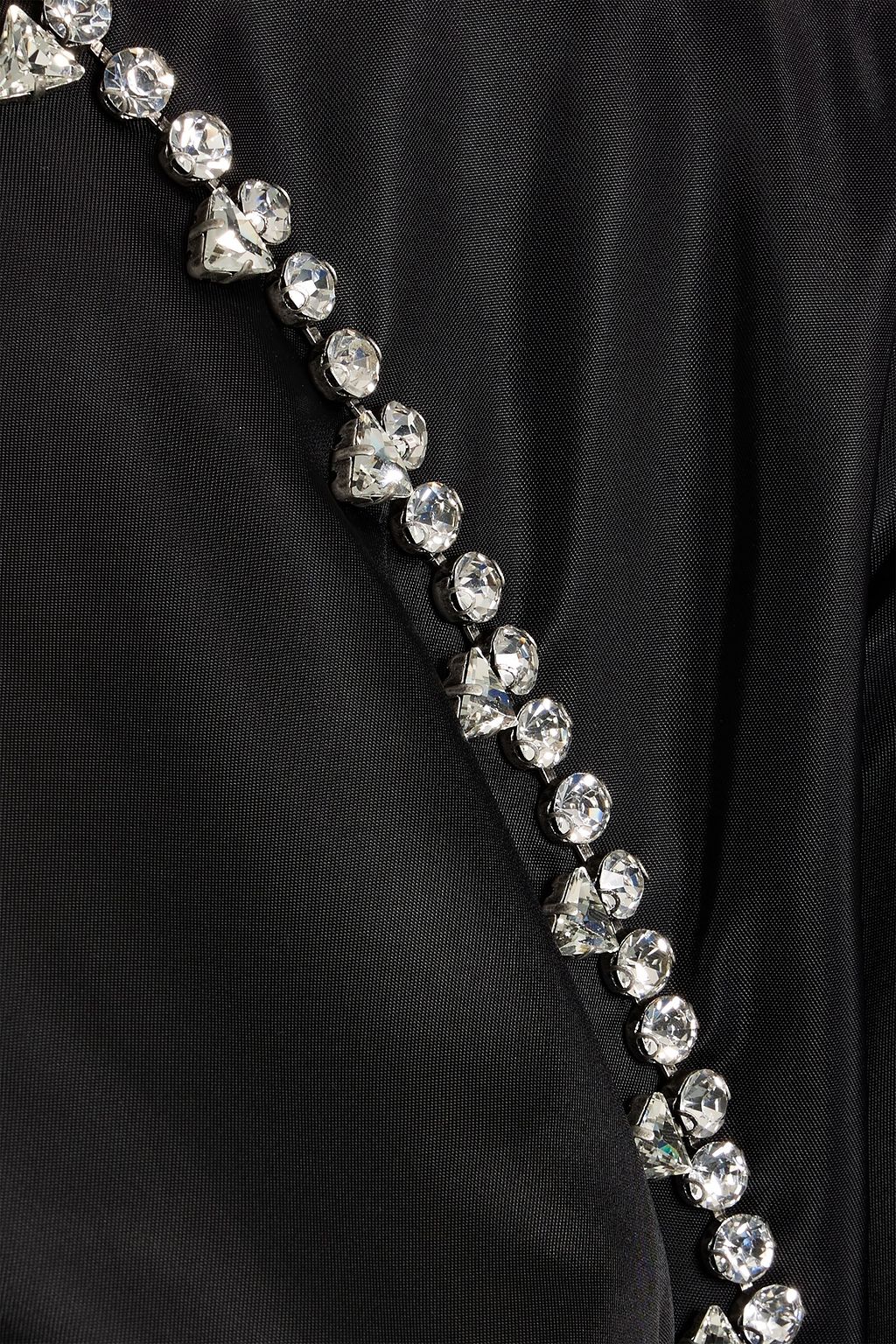 AREA Cropped crystal-embellished shell track jacket
