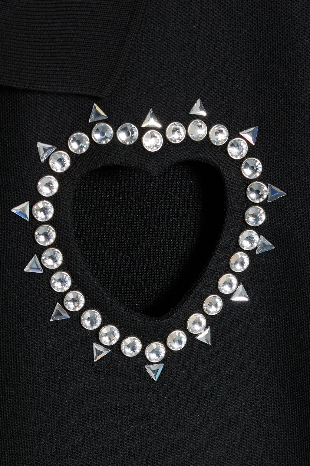 AREA Embellished cotton-piqué mini shirt dress