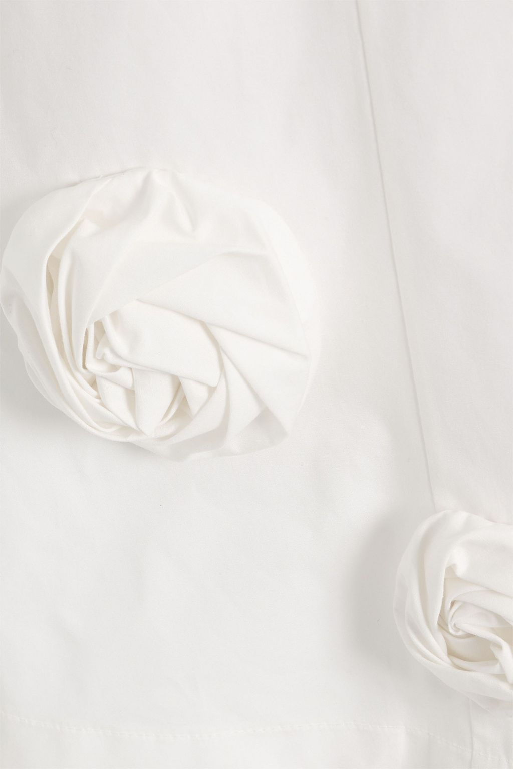 AREA Floral-appliquéd crystal-embellished cotton-poplin mini dress