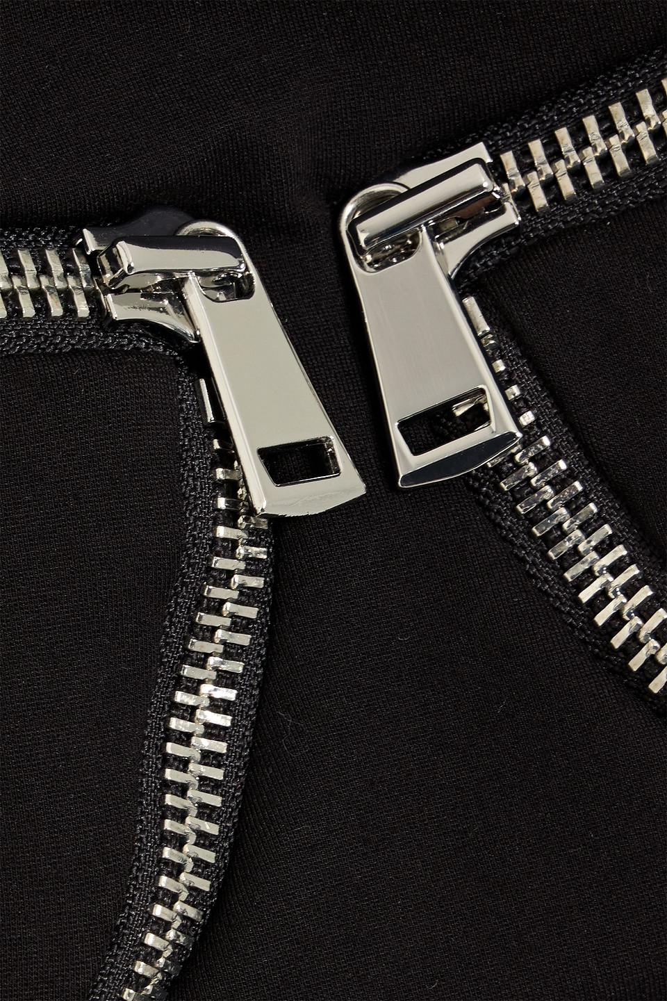 Area Cropped Zip-detailed Cady Top In Black