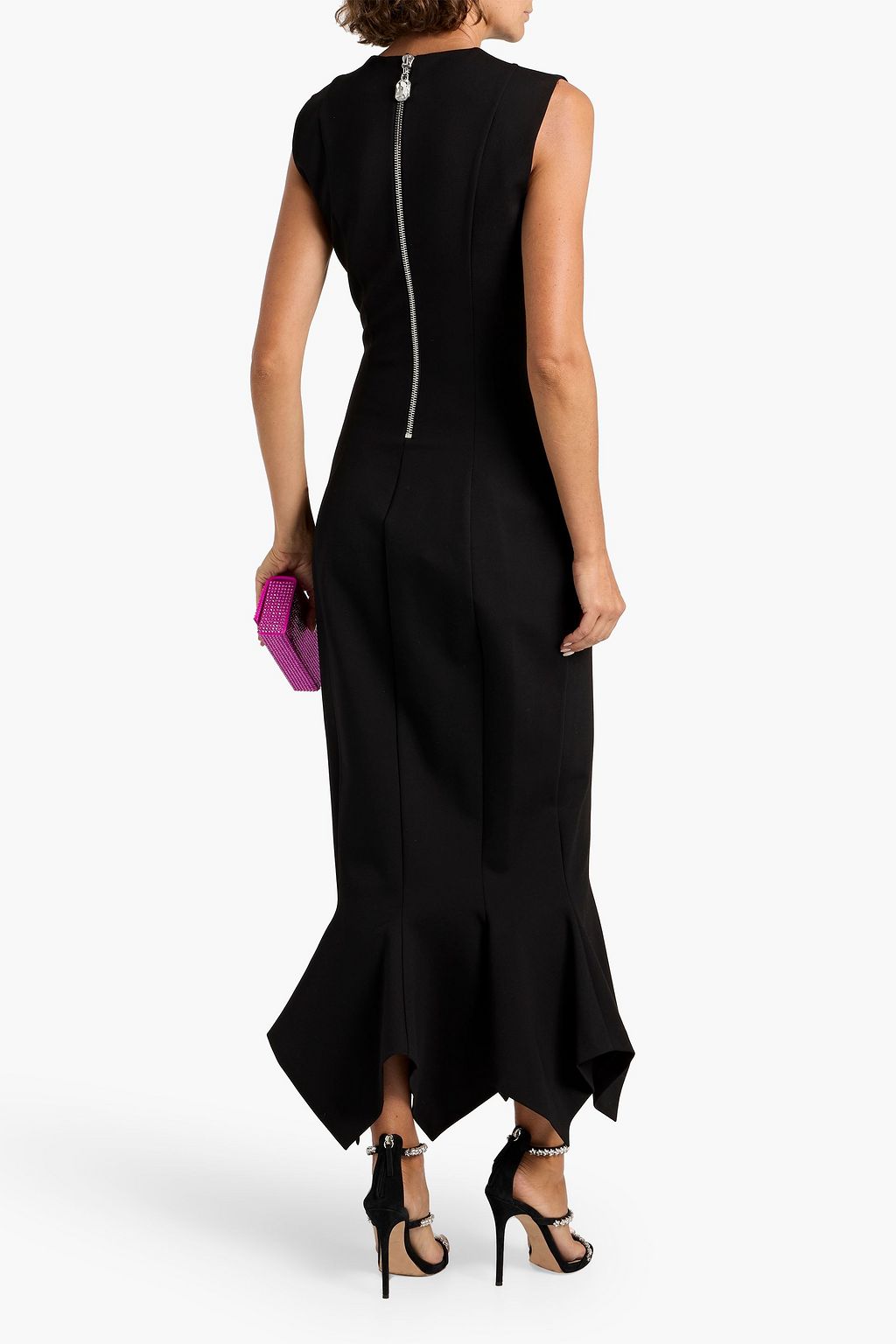 AREA Zip-detailed cady maxi dress