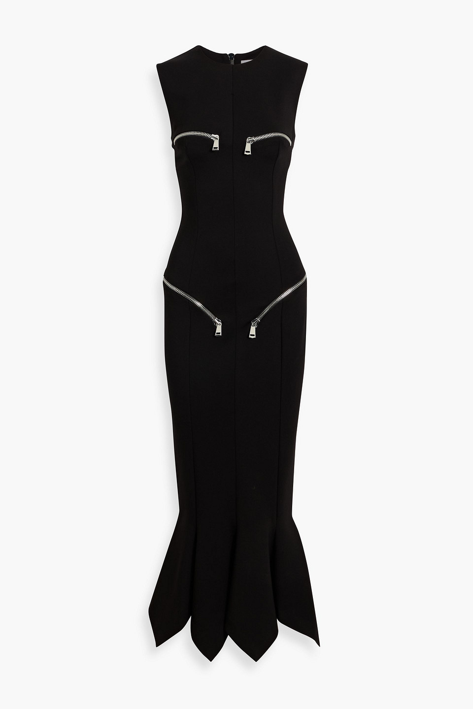 Area Zip-detailed Cady Maxi Dress In Black