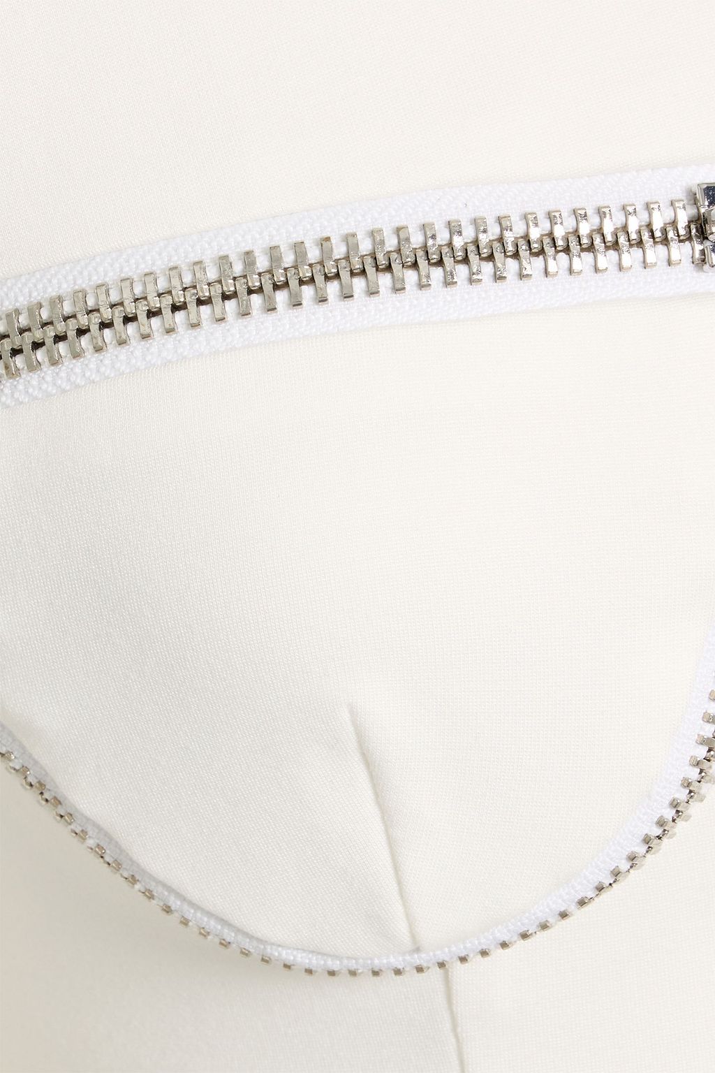 AREA Cropped zip-detailed cady top