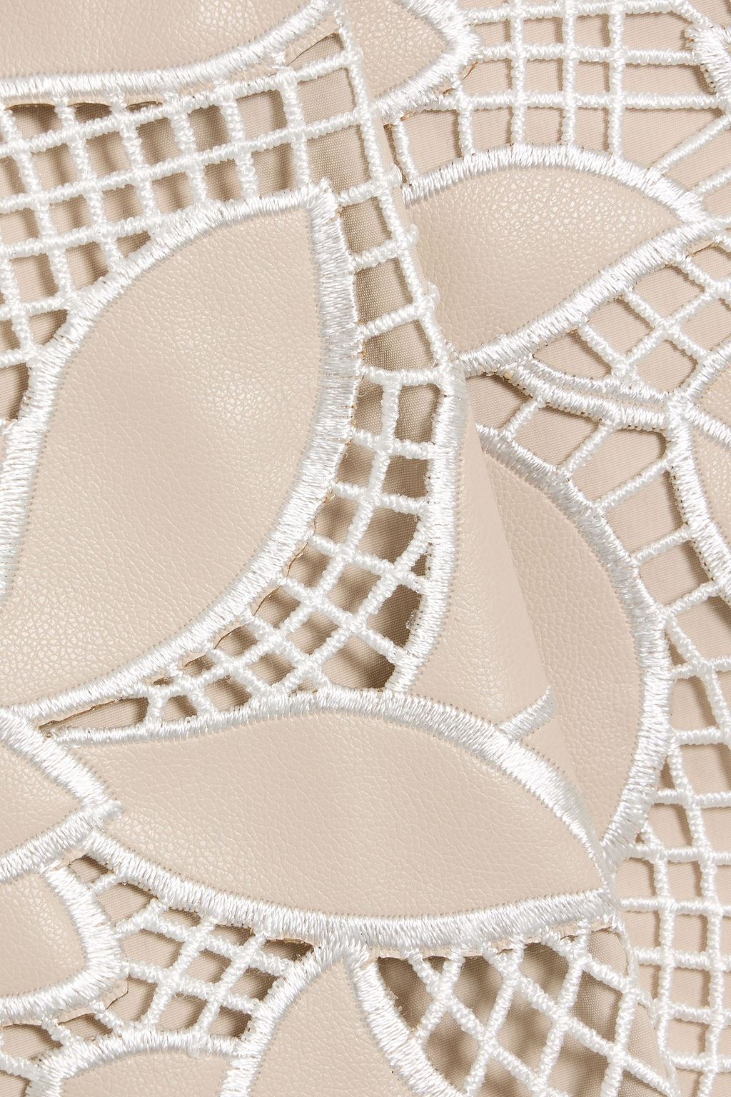 SIMKHAI Robinson cropped guipure lace-paneled shirt