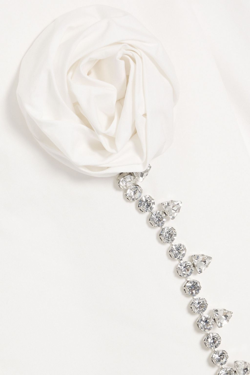 AREA Cropped embellished cotton-poplin shirt