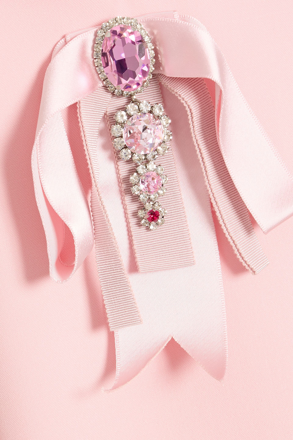 Area Embellished Wool-crepe Mini Dress In Pink
