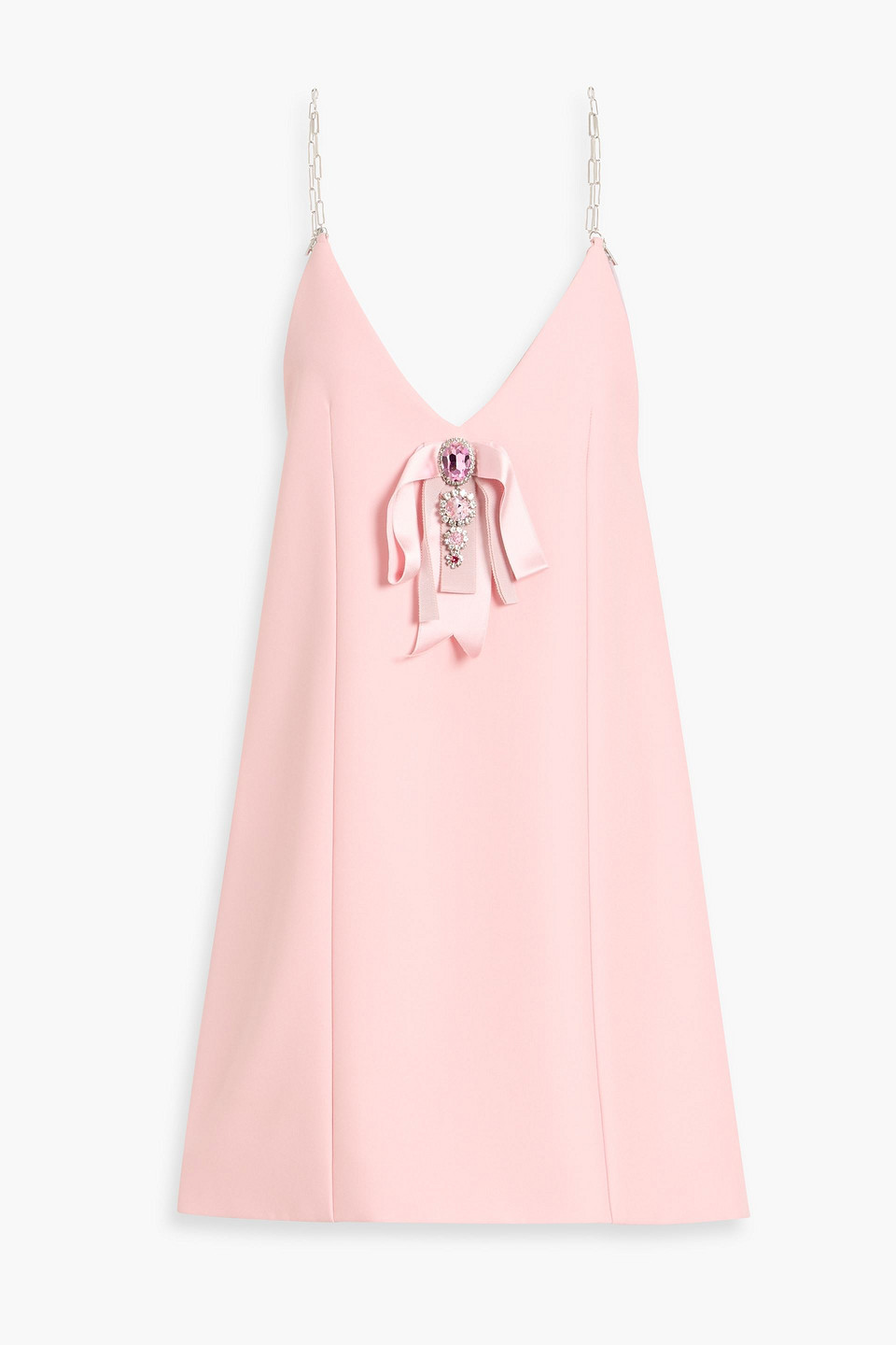 Area Embellished Wool-crepe Mini Dress In Pink