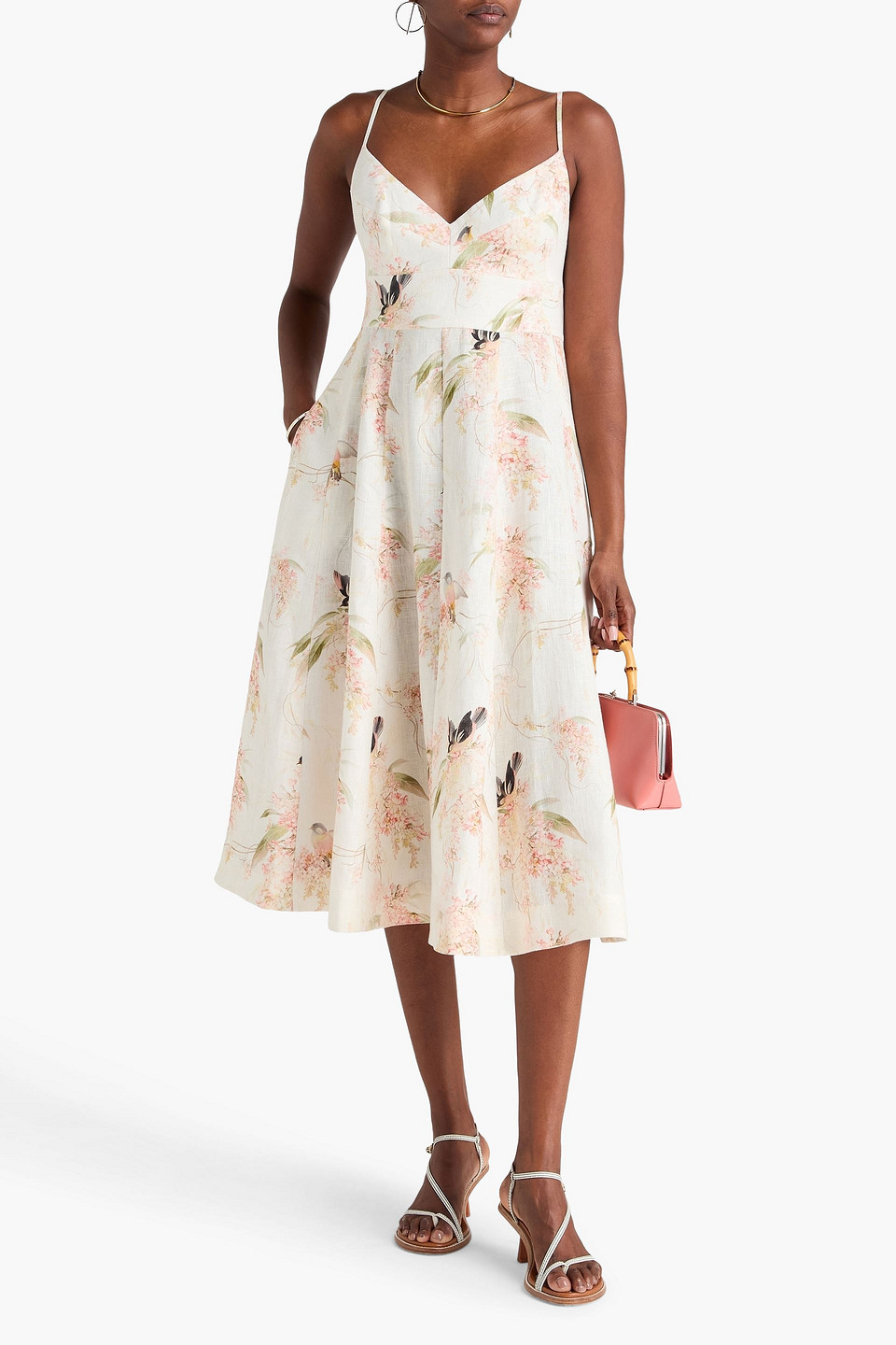 Zimmermann - Printed Linen Midi Dress - Weiß - 4 