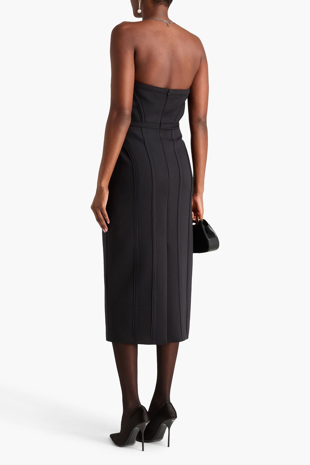 HUISHAN ZHANG London strapless scuba midi dress