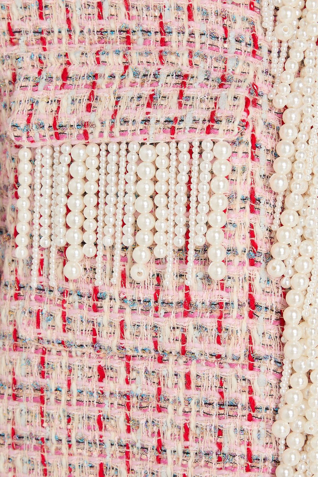 HUISHAN ZHANG Fringed embellished metallic tweed jacket