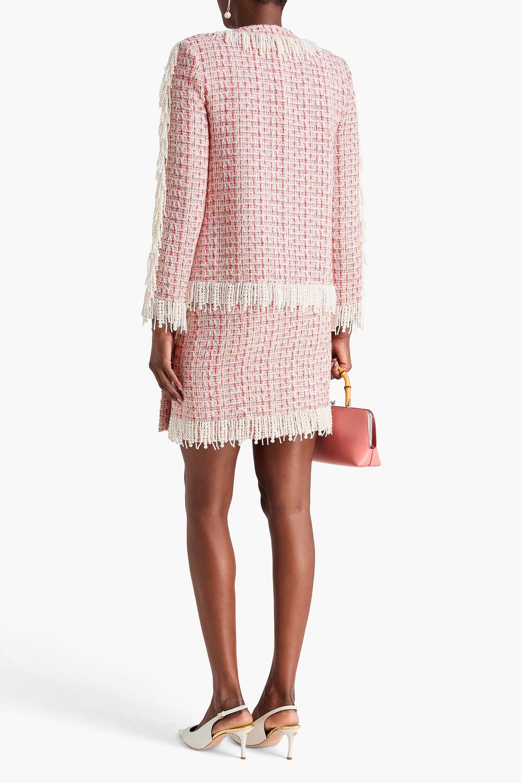 HUISHAN ZHANG Fringed embellished metallic tweed jacket