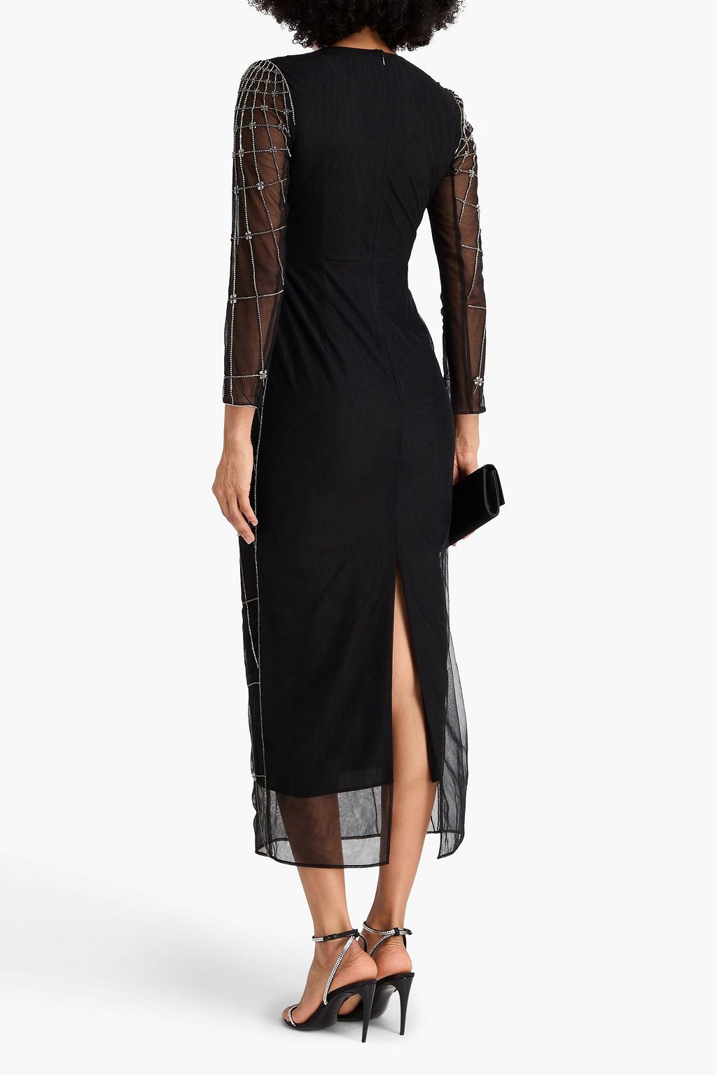 HUISHAN ZHANG فستان طويل من التول مزركش وبفتحات